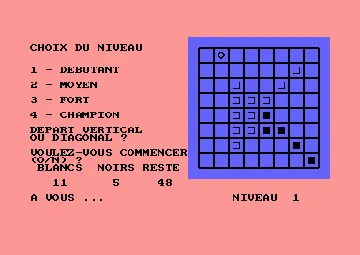 Reversi (G) (1986) [CPC + PC Schneider International] screen shot game playing